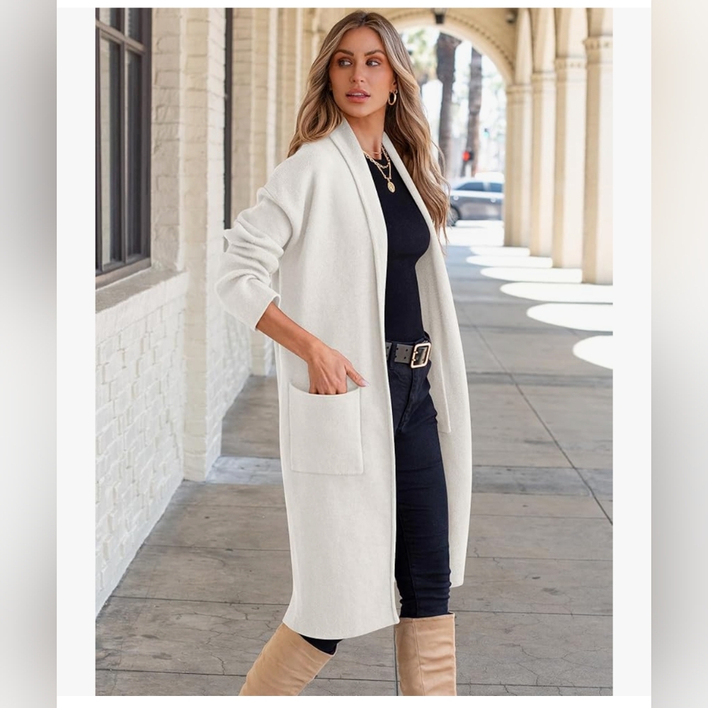 NWT Anrabess Winter White Cardigan Coat Size S Small